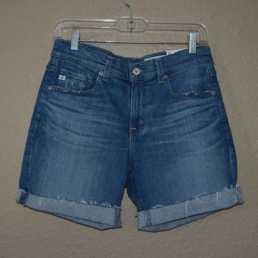 NWT $178 AG Adriano Goldschmied Ex-Boyfriend Mid Rise Bermuda Shorts